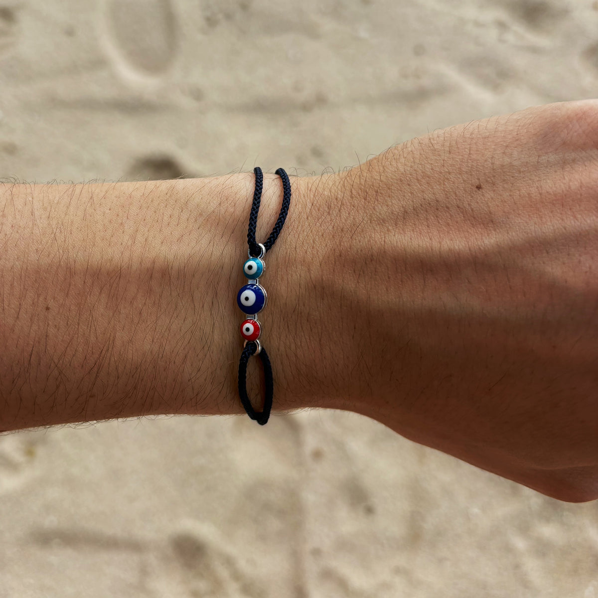 Knotted Evil Eye Bracelet (blue)