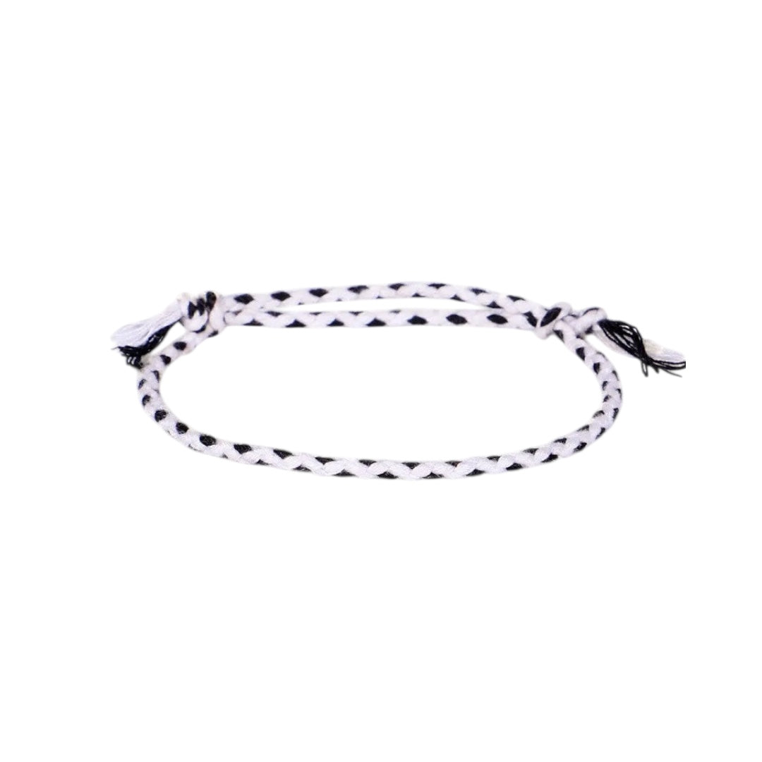 Cotton Bracelet (White & Blue )