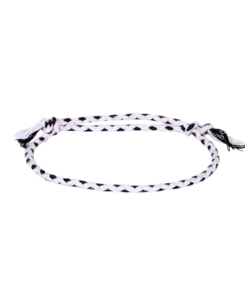 Cotton Bracelet (White & Blue )